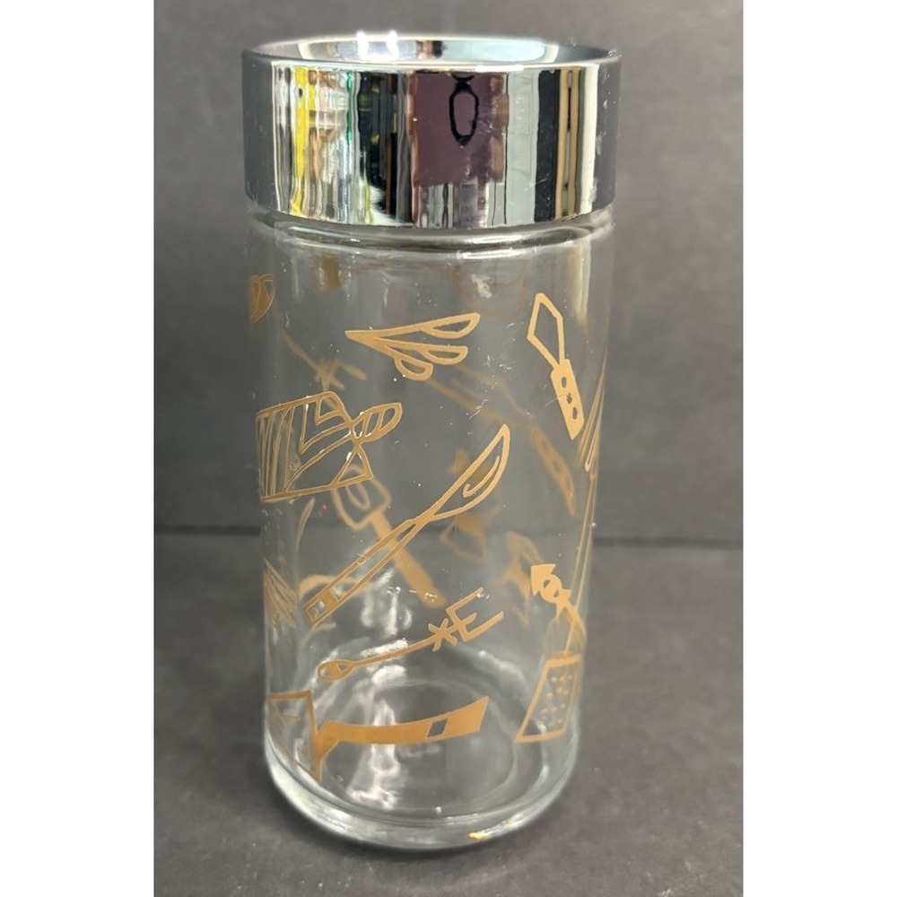 Vintage Dartington Shaker Brown Kitchen Utensils Design Glass Chrome